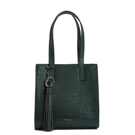 Bolsa Tote - Couro Croco Verde