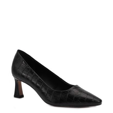 Scarpin - Couro Croco Preto