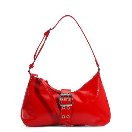 Bolsa De Ombro - Verniz Vermelho