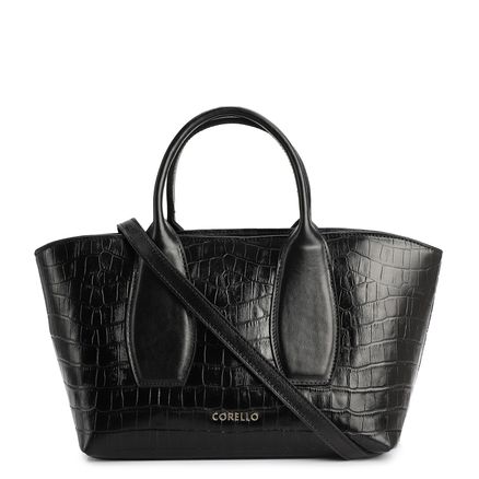 Bolsa Tote - Couro Croco Preto