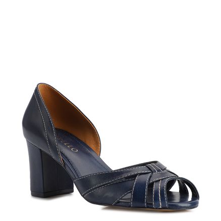 Peep Toe - Couro Azul