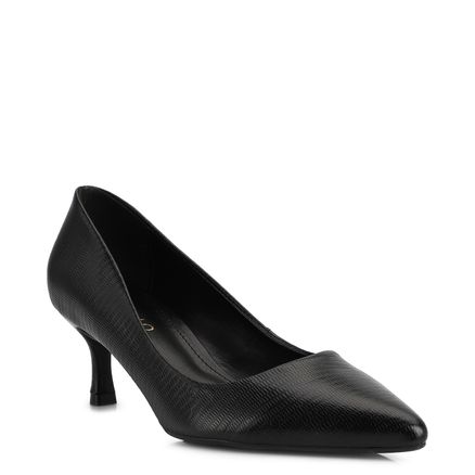 Scarpin - Couro Lezard Preto