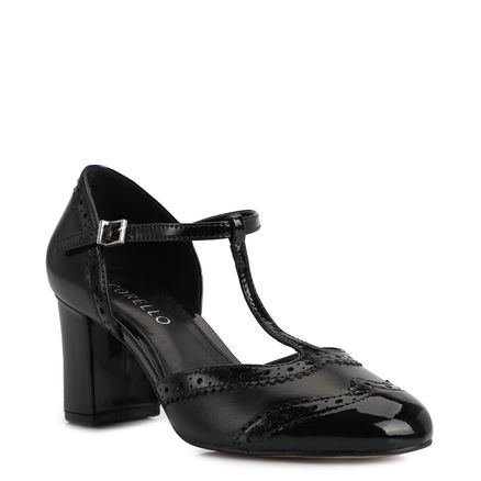 Scarpin - Couro Preto/Alt Verniz Preto