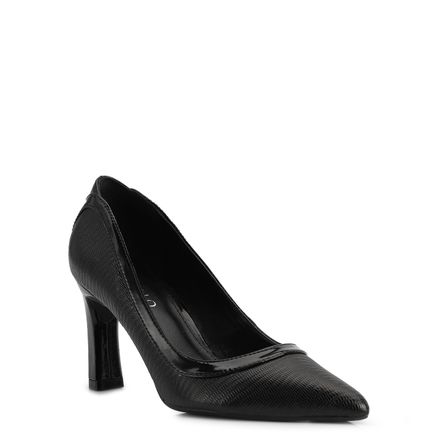 Scarpin - Couro Lezard Preto