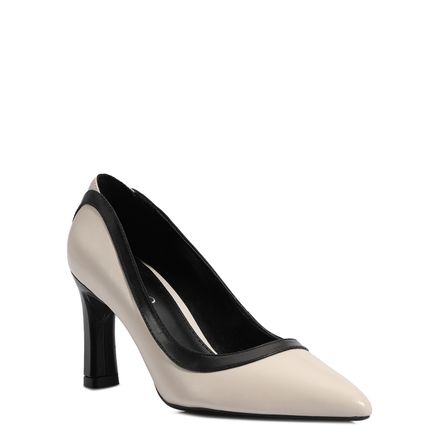 Scarpin - Couro Off/Preto