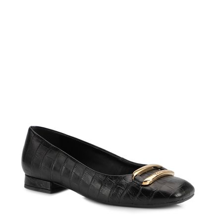 Sapatilha - Couro Croco Preto
