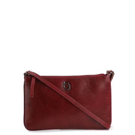 Bolsa Transversal - Couro Framboesa