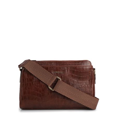 Bolsa Transversal Agnes - Couro Marrom Escuro
