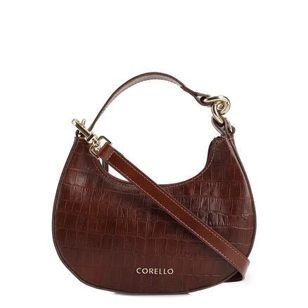 Bolsa De Mão - Croco Mogno/Couro Mogno