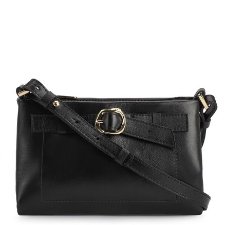 Bolsa Transversal - Couro Preto