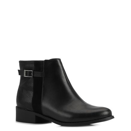 Bota - Couro Preto/ Lezard Preto