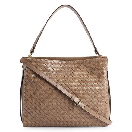 Bolsa De Ombro Tressê - Couro Argila