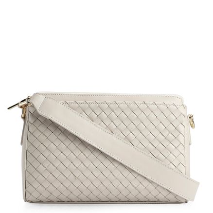 Bolsa Transversal - Tressê Couro Off White