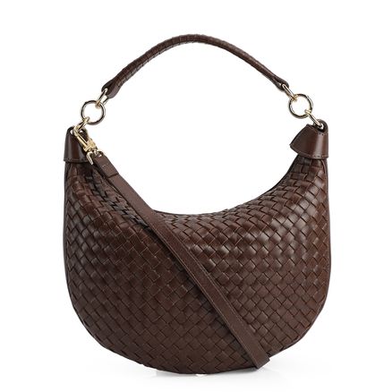 Bolsa Hobo - Tressê Couro Marrom