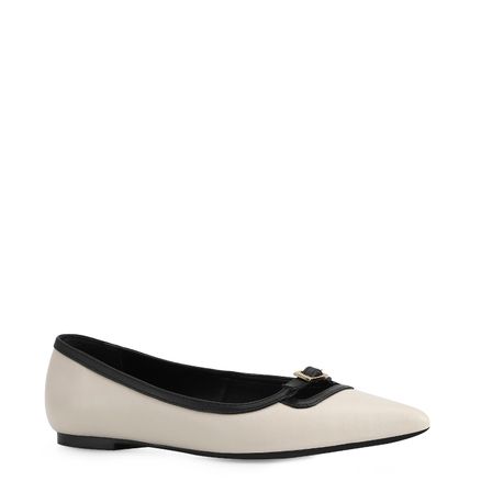 Sapatilha - Couro Off White/Preto