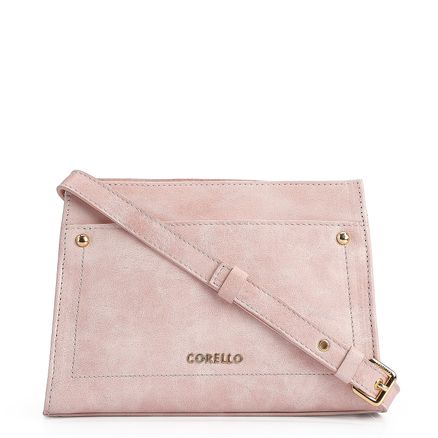 Bolsa Transversal - Couro Estonado Rosa