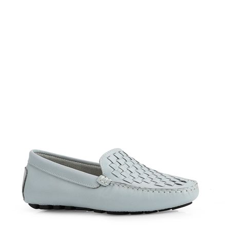 Mocassim Tressê - Couro Azul