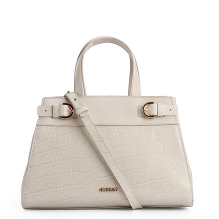 Bolsa Tote - Couro Croco Off White