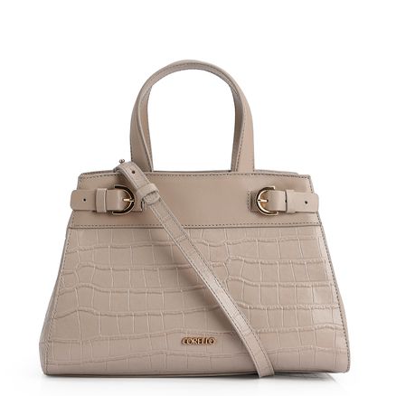 Bolsa Tote - Couro Croco Bege