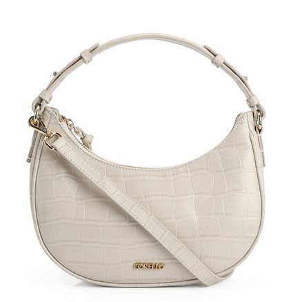 Bolsa De Mão - Couro Croco Off White