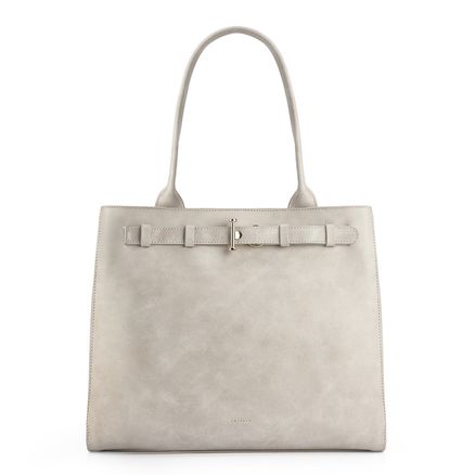 Bolsa Tote - Couro Estonado Off White