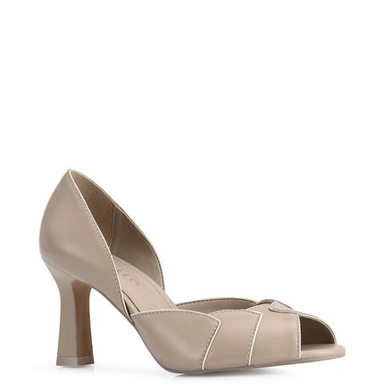 Peep Toe - Couro Bege/Alt Off White