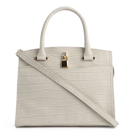 Bolsa Tote - Couro Croco Off White