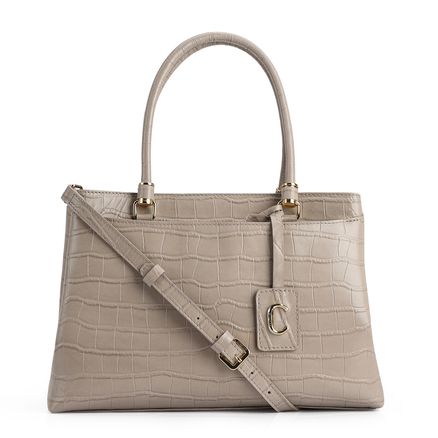 Bolsa Tote - Croco Bege