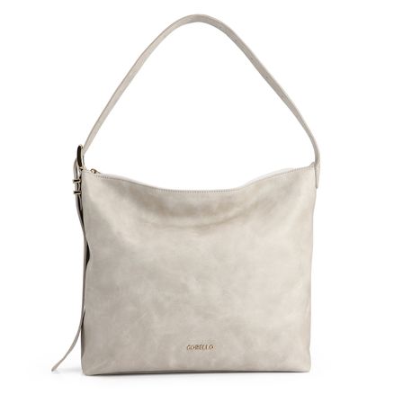 Bolsa Hobo - Couro Estonado Off White