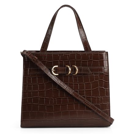 Bolsa Tote - Couro Croco Marrom