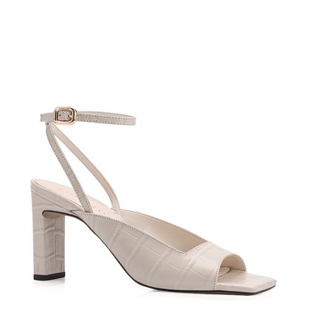 Sandália - Couro Croco Off White