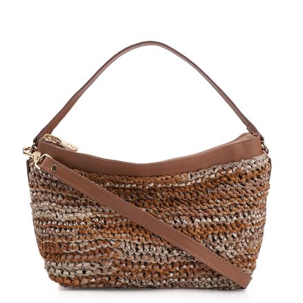 Bolsa Hobo - Couro Ouro/Marrom