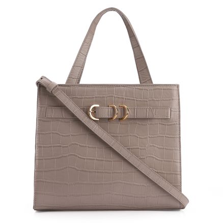 Bolsa Tote - Couro Croco Bege