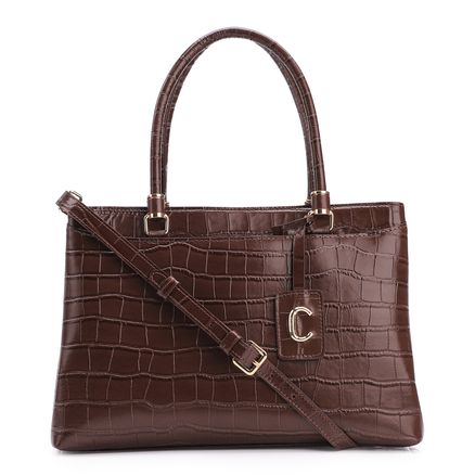 Bolsa Tote - Croco Marrom