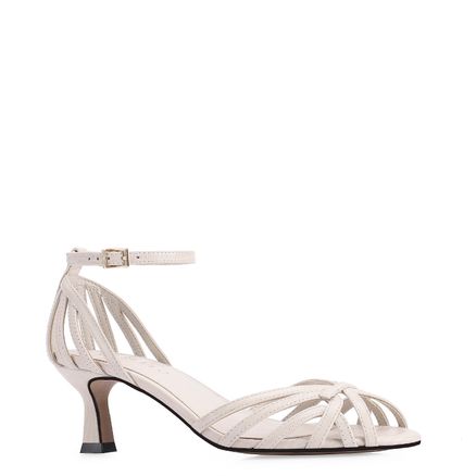 Peep Toe - Couro Lezard Off White