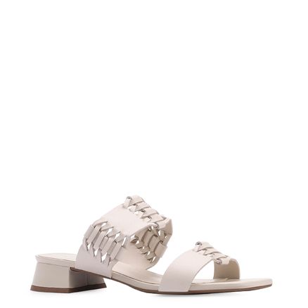 Mule Trançada - Couro Off White