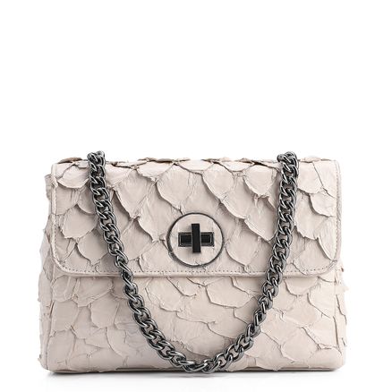 Bolsa De Ombro Pirarucu - Couro Off White