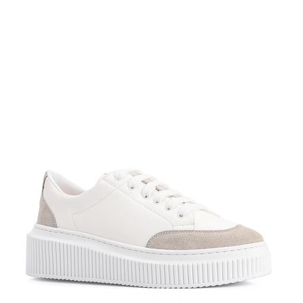 Tênis Flatform - Alt Branco/Camurça Cinza