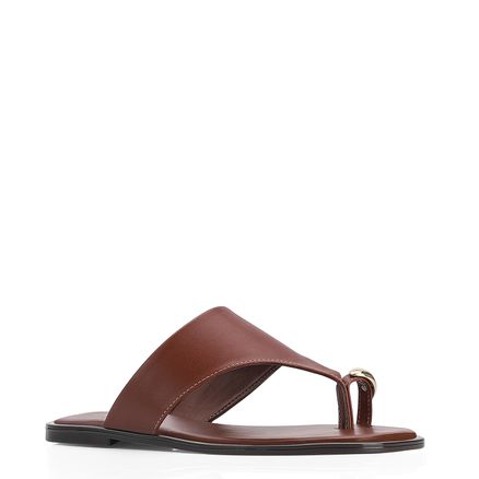 Rasteirinha Toe Ring - Couro Marrom