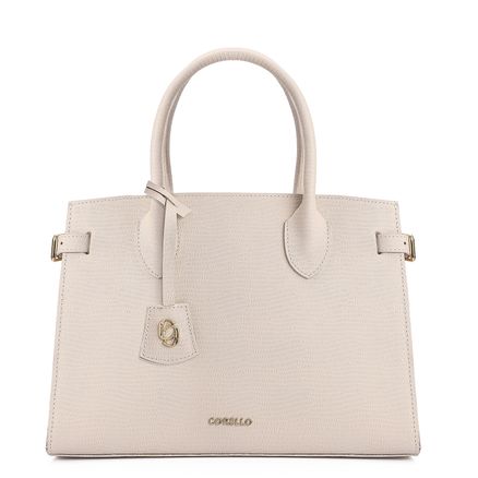 Bolsa Tote - Couro Lezard Off White