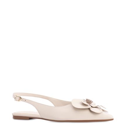 Sapatilha Flor - Couro Off White