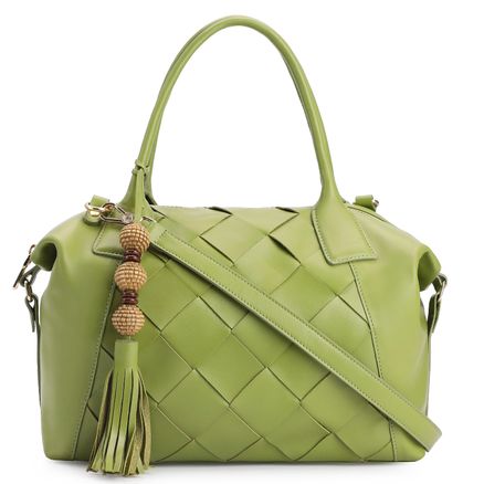 Bolsa Tote Tressê - Couro Verde