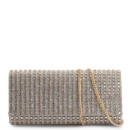Clutch - Cristal/Cetim Prata