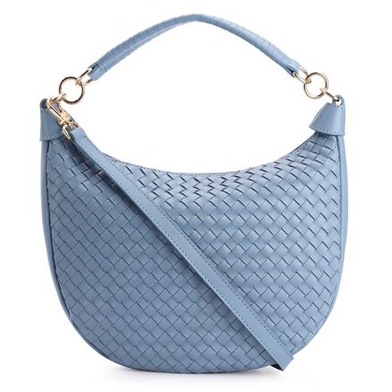 Bolsa Hobo - Tressê Couro Azul