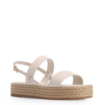 Sandália Plataforma - Couro Off White