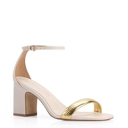 Sandália - Couro Off White/Alt Dourado