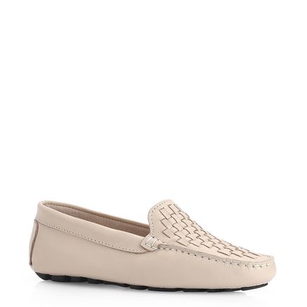 Mocassim Tressê - Couro Off White