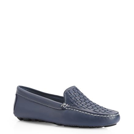 Mocassim Tressê - Couro Azul
