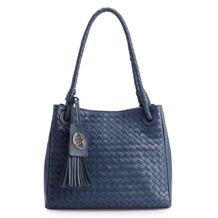 Bolsa Tote Tressê - Couro Azul