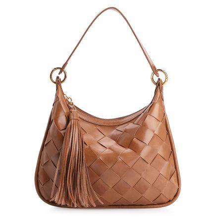 Bolsa Hobo Tressê - Couro Marrom